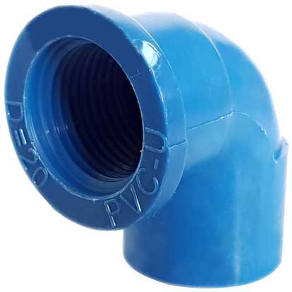 In-House Blue PVC Threaded Elbow