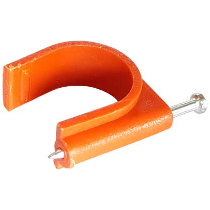 Jim Plastic Clamp w/ Nail (Blue & Red Orange)